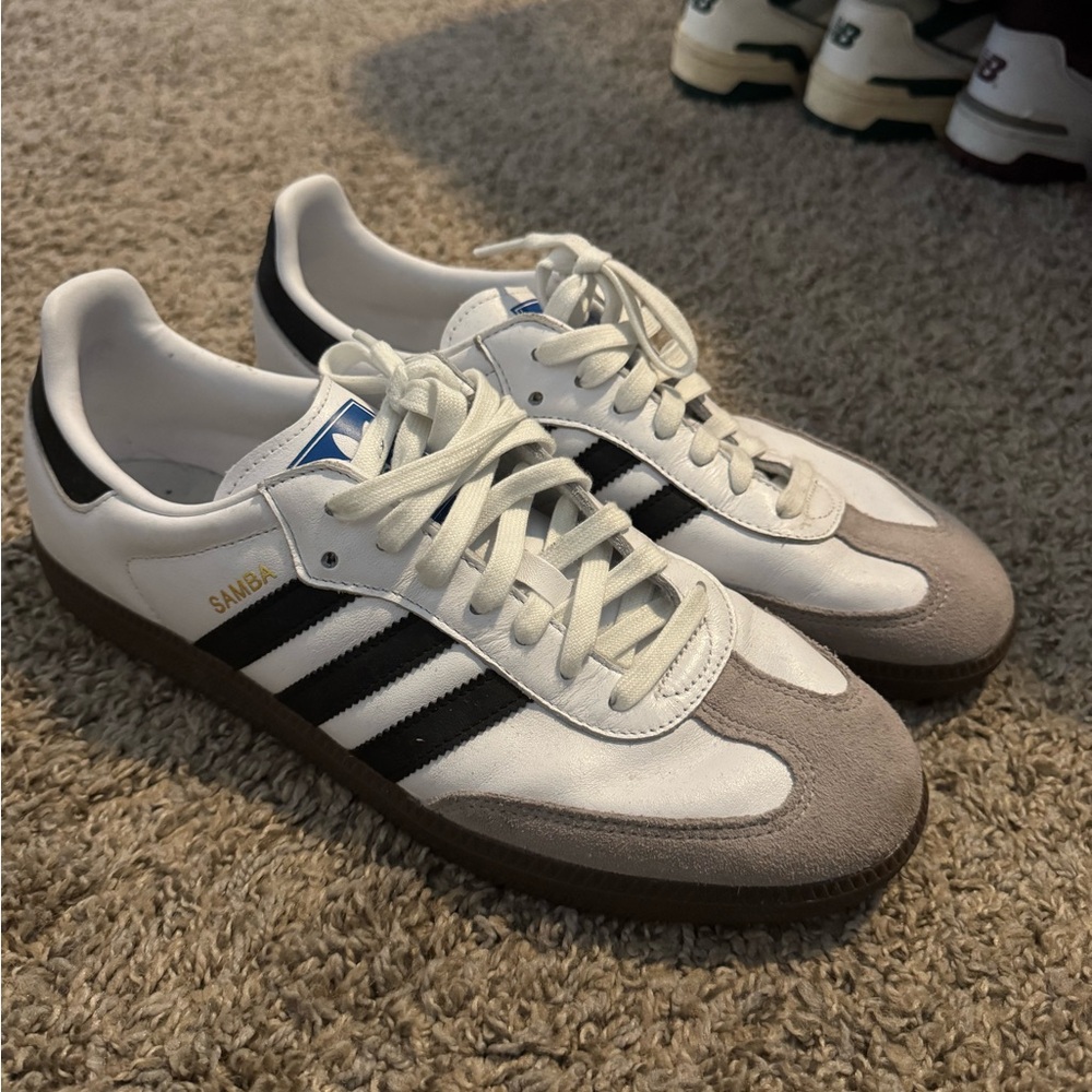Adidas Samba White and Black Trainers
